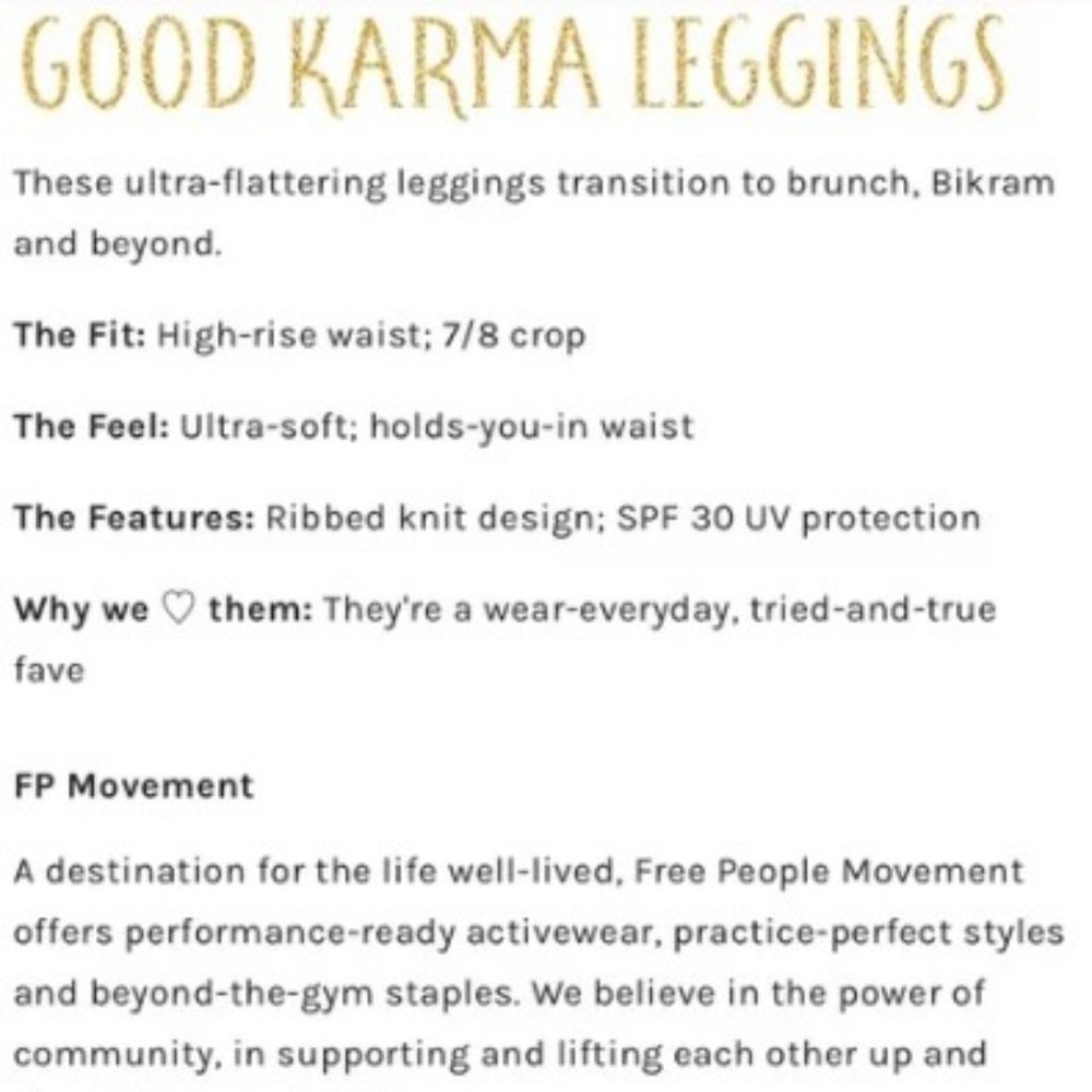Free People Good Karma Leggings Size M-L - Picture 3 of 4
